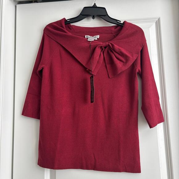 NWT Wintersilks Women’s Red Blouse Top Sz L Classy Elegant Silk Blend Holiday - Picture 1 of 9